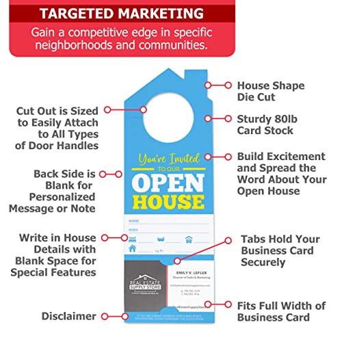 Mediz You're Invited to Our Open House 25 Pack Business Card Door Hanger, Write in Home Details, Real Estate Supply (Open House, Pack of 25) - Image 4