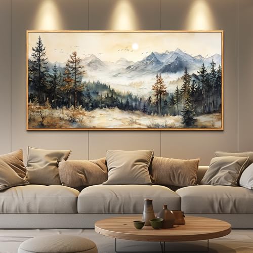 QIYILEXWART Wood Framed Large Canvas Wall Art For Living Room