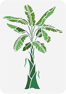 FINGERINSPIRE Banana Tree Painting Large 8.3x11.7 PET Plantain Tree Spraying Big Tropical Plants Stencil Summer Themes Wall Template for Home Decor