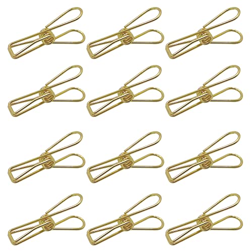 Rurili - 50 clips de alambre de metal ahuecados multiusos para facturas, pequeños clips de papel, pinzas para colgar la ropa, para oficina, escuela, uso doméstico