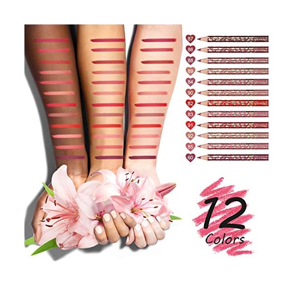 High-Pigmented-Lip-Liner-Set-Pack-of-12-Creamy-and-Smooth-2-in-1-Matte-Make-Up-Lip-Liners-Pencil-for-DailyTravelPartyWork-with-Eyeliner-Function-and-Sharpener High Pigmented Lip Liner Set - Pack of 12 Creamy and Smooth 2-in-1 Matte Make Up Lip Liners Pencil for Daily/Travel/Party/Work, with Eyeliner Function and Sharpener