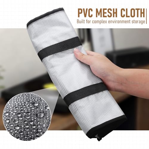 Facmogu LP Vinyl Record Storage Bag (3 Pack), Clear Record Storage Cases für ca. 110 Alben Lagerung und Transport, Mesh Zipper Vinyl Record Organizer w / 2-Way Zipper Closure - No Dust, Scratch