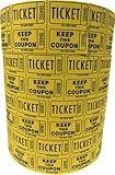 Ticket Guru-Raffle Tickets - (4 Rolls of 2000 Double Tickets) 8,000 Total 50/50 Raffle Tickets {Choose color combo below} ((4) YELLOW rolls)