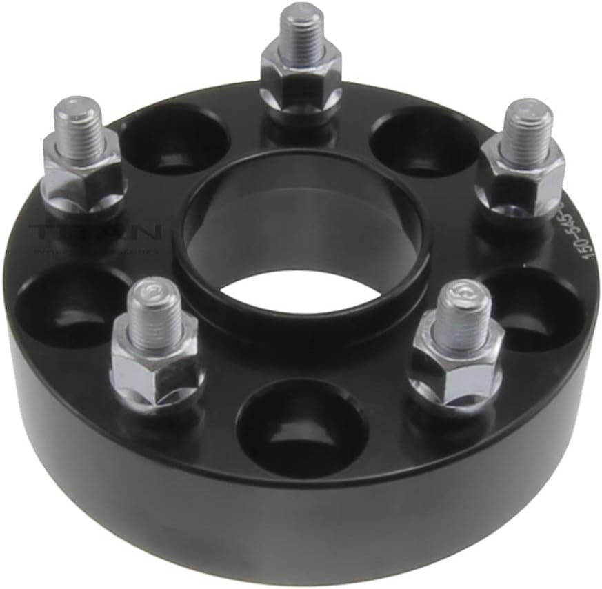 1.5 Inch Hub Centric Wheel Spacer Compatible with Honda Accord, Civic & Acura TL, TSX - 5x114.3 (5x4.5) Bolt Pattern, 64.1mm Hub Bore, 12x1.5 Studs, 38mm Thick, 6061-T6 Aluminum, Black - Pair