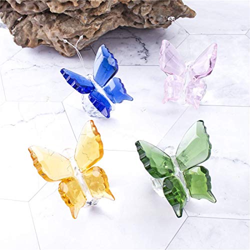 H&D Hyaline & Dora Crystal Butterfly Figurine Collectible Paperweight Home Table Decoration Set #TOP2