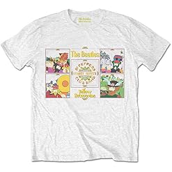 Rock Off The Beatles Yellow Submarine SGT Pepper Band Officiel T-Shirt Hommes Unisexe - Les Beatles, Paul McCartney, John Lennon, RIngo Starr, George Harrison
