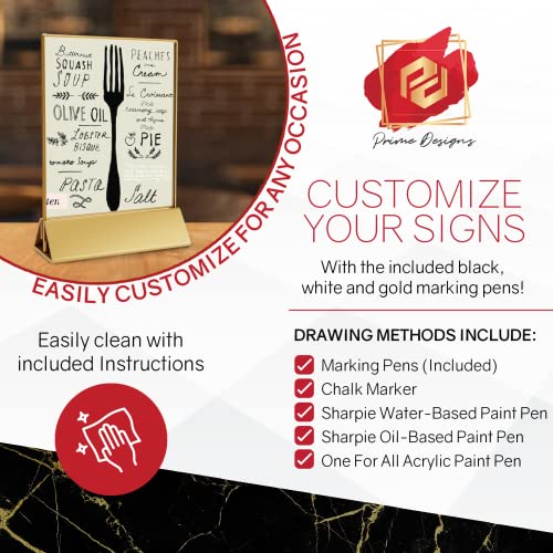 Prime Designs Gold Acrylic Frames Acrylic Sign Holder 5X7 With Gold Border For Restaurant Gold Table Number Holders, Gold Frames 5X7, Clear Picture Frame, Wedding Table Numbers, Double Sided Picture Frames, Vertical Or Horizontal Engagement Decorations (6 Pack) #TOP4
