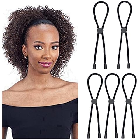 LIFEFUN 5 x verstellbare Haargummis, langes Stirnband für natürliches Haar, dickes Haar, krauses und lockiges Haar Cover