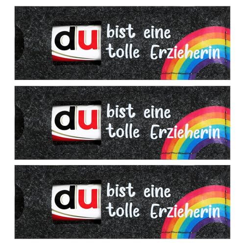 BOFUNX 3pcs Abschiedsgeschenk Erzieherin - Du bist eine tolle Erzieherin Geschenk Filz Schokolade Verpackung Erzieherin Geschenk Dankeschön Geschenke Erzieherin Abschied Danke