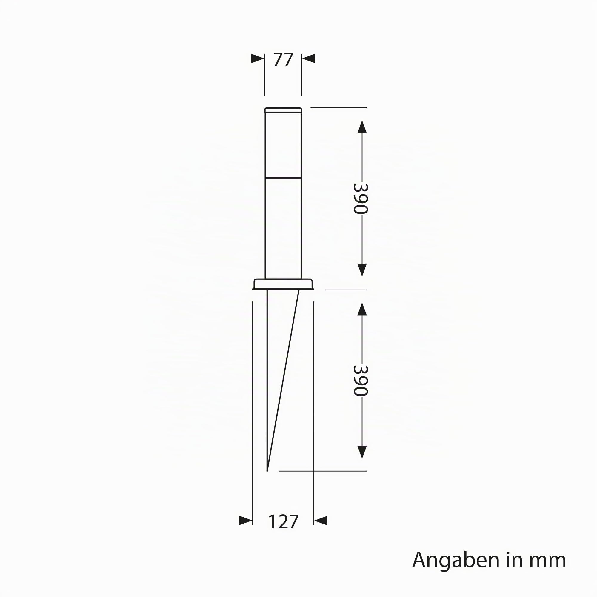 ledscom.de 4x Wegelicht/Pollerleuchte/Gartenleuchte PORU mit Erdspieß für außen, IP44, 39cm, anthrazit, 1 x E27 max. 60W