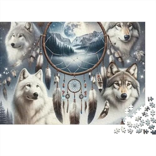 Puzzle de 1000 piezas Wolf Pack: reduce el estrés con este atrapasueños para adultos