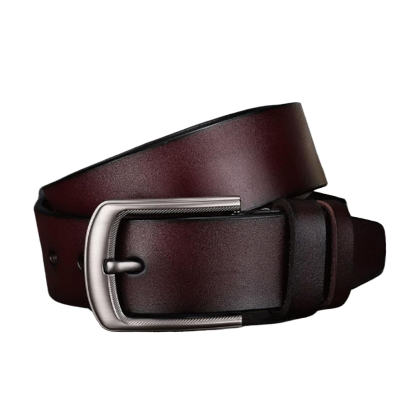 Krxsobnv Men's Coffee Leather Belt, Adjustable For Gift Dress Casual Alloy Buckle Belts Leather(,120Cm)