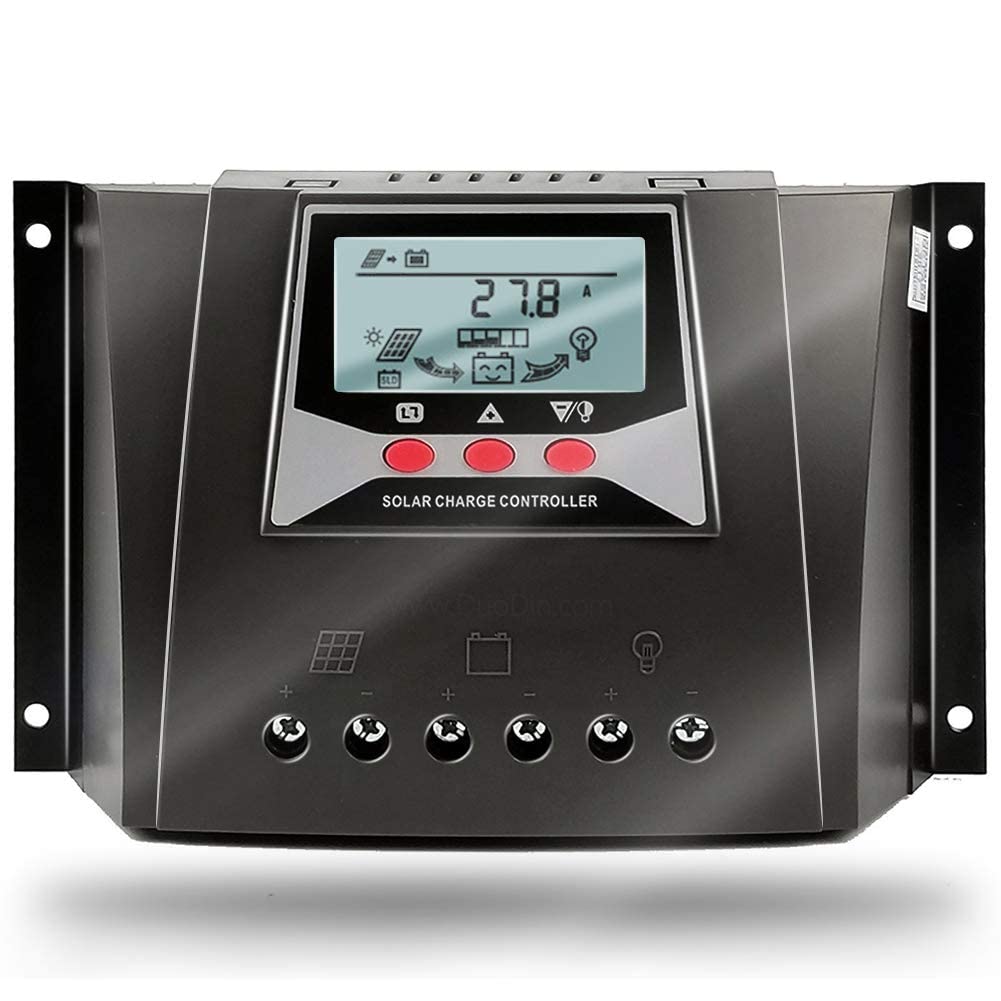 SolaMr 40A Régulateur de Charge Solaire 12V/24V avec Identification Automatique Intelligent Régulateur avec Écran LCD pour Batterie de Panneau Solaire - WP4024D