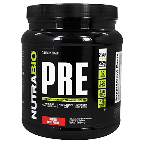 NutraBio Labs PRE-Workout, Tropical Fruit Punch, 1.3 lb (570 g)