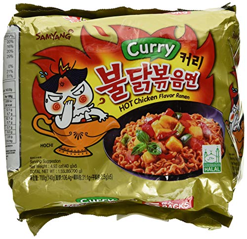 Samyang Hot chicken Curry flavor ramen Halah 4.93 oz (140g) x5