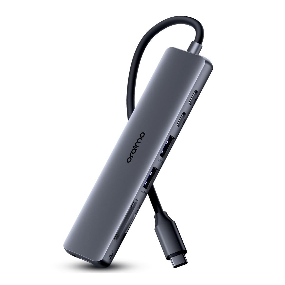 Oraimo Smart Type-C Hub | 7 in 1 USB-C Hub with 4K HDMI, 100W Type-C 3.0 PD Charging | 2 x Type-C Port, 2 x USB-A, 1 x SD, 1 x TP Card Slots | Compatible with Windows, macOS & Linux (OUH-511)-picture-39