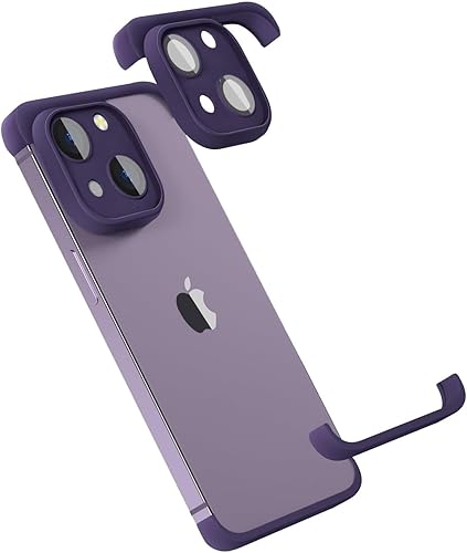 Real Bare - Funda sin marco para iPhone 13, protector de lente de cámara, almohadilla de esquina de TPU a prueba de golpes para iPhone 13, 6.1