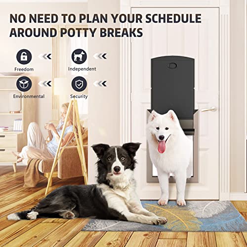 Hardlight Champagne Gold Weatherproof Large Dog Doors For Large Dogs With Magnetic Flap, Rugged Aluminum Frame Doggie Doors For Large Pets Up To 100Lbs, Easy Installation #TOP5