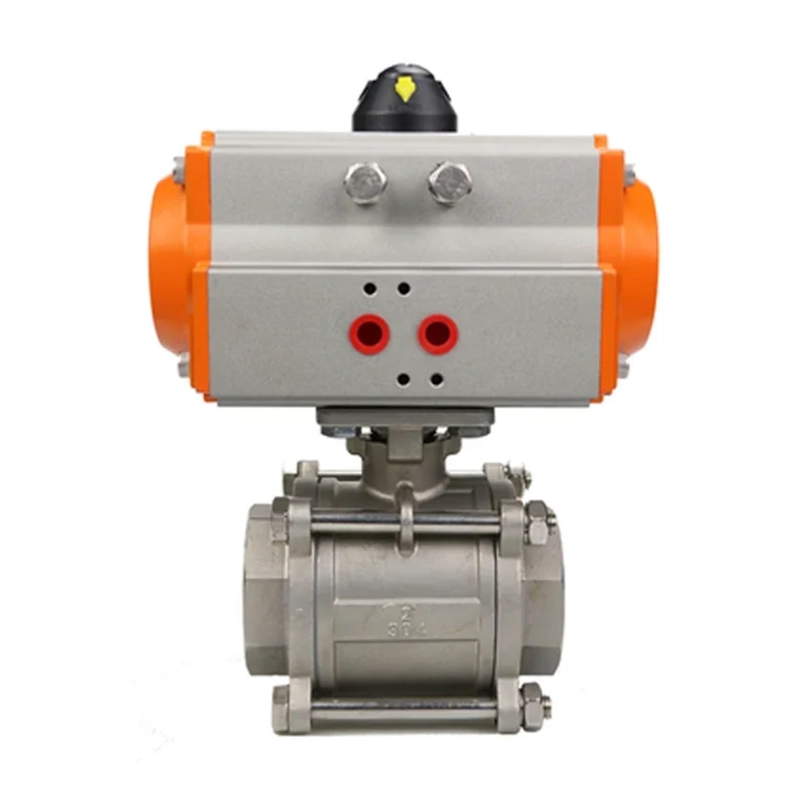 DN8 DN10 DN15 DN20 DN25 DN32 DN40 DN50 Three Piece Pneumatic Ball Valve with High Platform 304 Double Acting Cylinder(DN15)