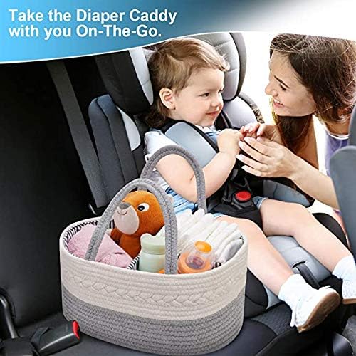 Caddie Del Panal Del Bebe Cuba De Almacenamiento Para Essentials Bebe Para Recien Nacido Panal La Cesta Del Almacenaje Para El Bebe De 3 Compartimento Del Bebe Nursery Asas De La Cuba