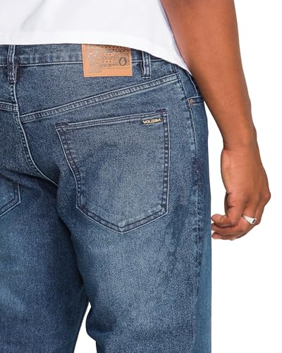 Image of Volcom Men's Solver Stretch Denim Jeans-Modern Fit Pant