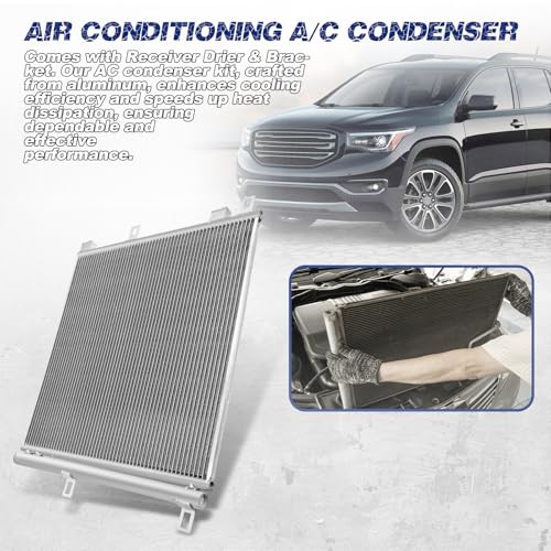 Image of Air Conditioning A /C Condenser Compatible with Cadillac XT5 / Chevrolet Blazer /GMC Acadia # 30043, 7-30043, 22999490, 84129805