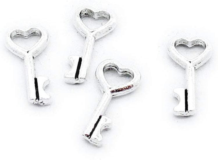 1030 Pieces Antique Silver Tone Jewelry Charms Suppliers Arts Crafts Making Beading Findings Crafting V5MB6V Love Heart Key