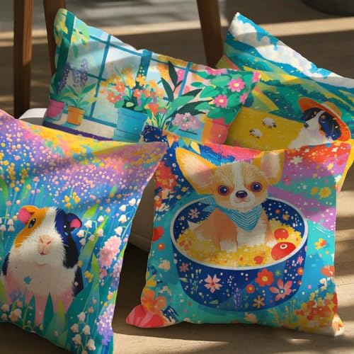 Housse de coussin 35x35cm imperméable en lin avec fermeture éclair