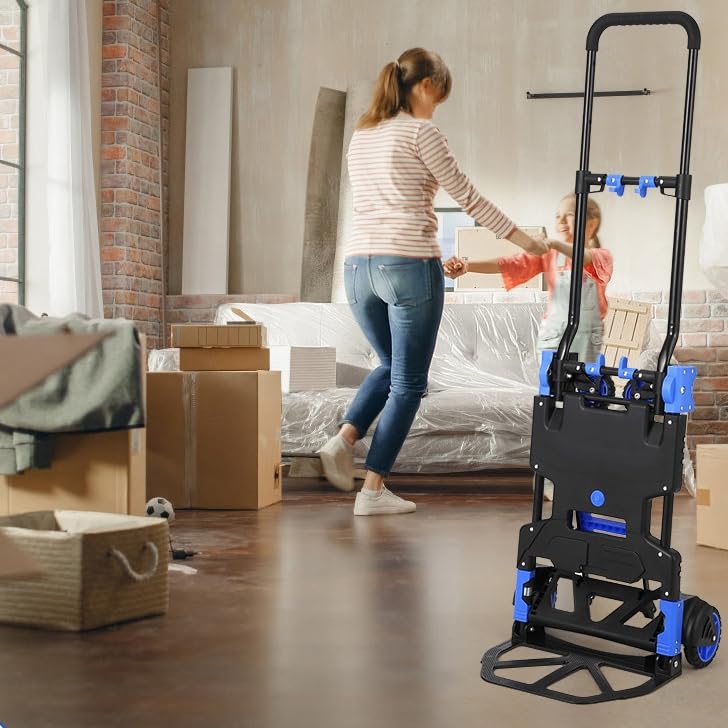 Carretilla plegable 2 en 1 con cesta y ruedas, 330 lbs miniatura 7