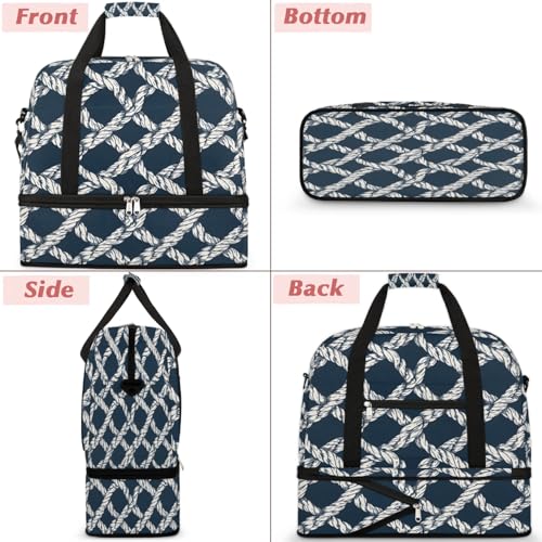 Travel Duffel Bags Ocean Theme Foldable Weekender Bags for Women with Shoes Compartment Waterproof & Tear Resistant Carry on Overnight Luggage Duffel Bag Shoulder Sports Tote Bag3