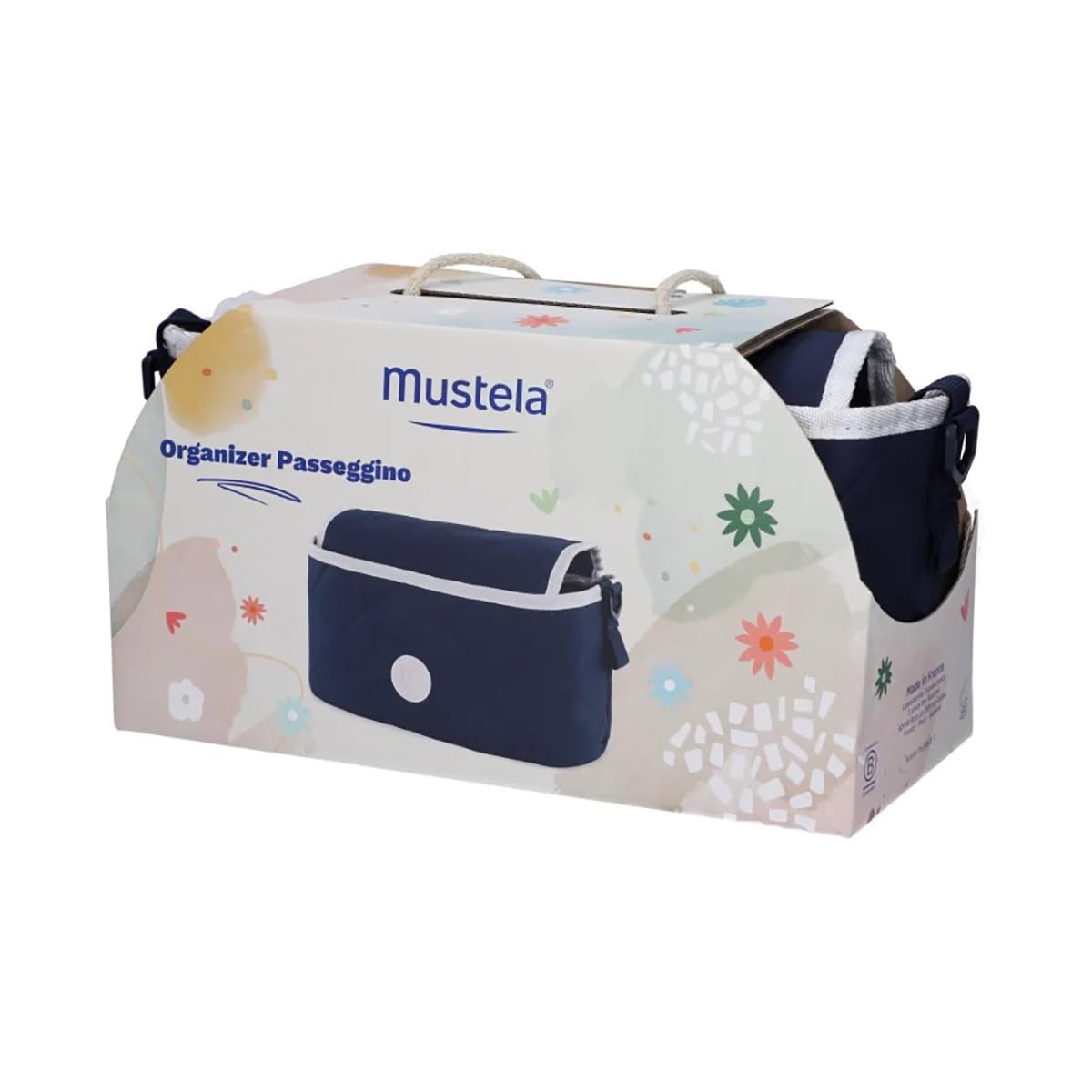 Organizer da Passeggino, Borsa Portaoggetti in Blu Navy, con Chiusura Protettiva e Ganci per Fissaggio
