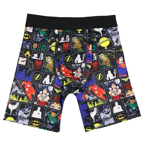 INTIMO DC Comics Justice League Boxers Briefs Men's Superhero Scenes Tight Fit Adult Underwear