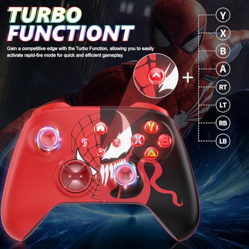 Image of Dinosoo RGB Wireless Controller for Xbox Series X|S One & PC, with, Bluetooth, Turbo, Macro, 4 Vibration Motors, 3.5mm Audio Jack