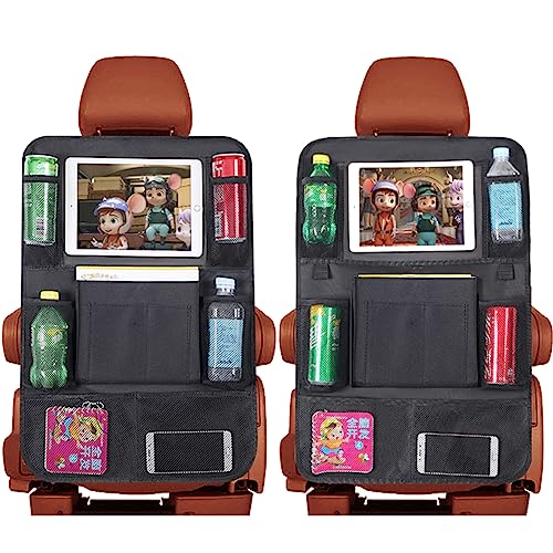 Image of Car Backseat Organizer Waterproof and Durable Car Seat Organizer, baby travel essential with 9 Storage Pockets 2 Pack, Black