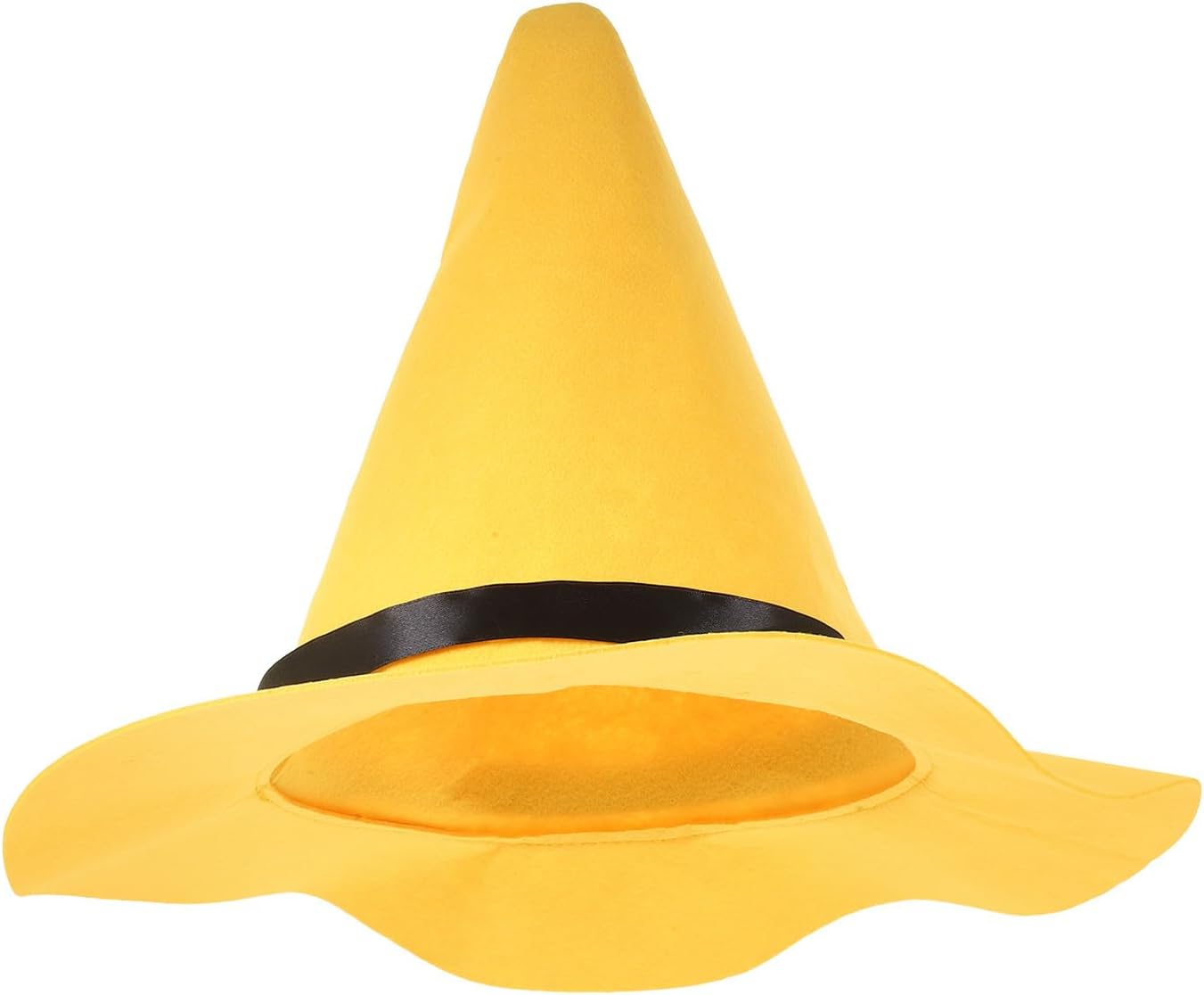 minkissy 3pcs Yellow Witch Hat Pointed Design Halloween Costume Accessory Festival Party