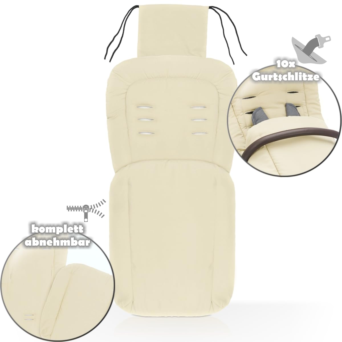 Fußsack/Sommerfußsack für Buggy Kinderwagen Jogger (Beige)