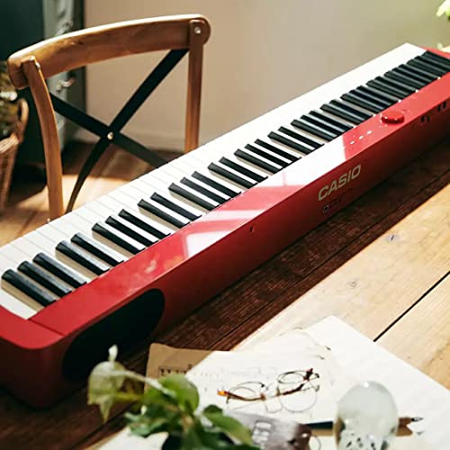 Image of Casio Privia PX-S1100 Digital Piano - Red Bundle with CS-68 Furniture Stand, Bench, Sustain Pedal, Instructional Book, Online Lessons, Austin Bazaar Instructional DVD, and Polishing Cloth
