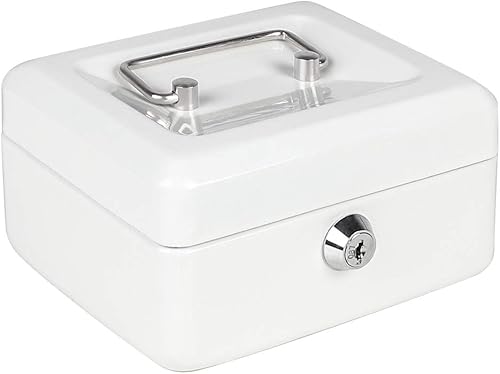 Miniatura 22 de Caja de seguridad Parrency con cerradura de llave, caja de seguridad con almacenamiento seguro y cable de seguridad, caja de dinero de metal Rosa