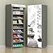EUIWTUAJVN R Shoe Easy Assmble Armoire de rangement pour chaussures Gris clair