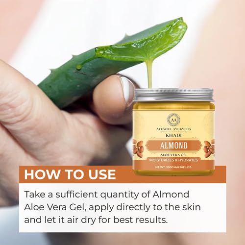 Image of Khadi Almond Aloevera Gel Face Gel 99% Pure & Natural for Moisturizing & Hydrates, No SLS,200gm Pack of 1