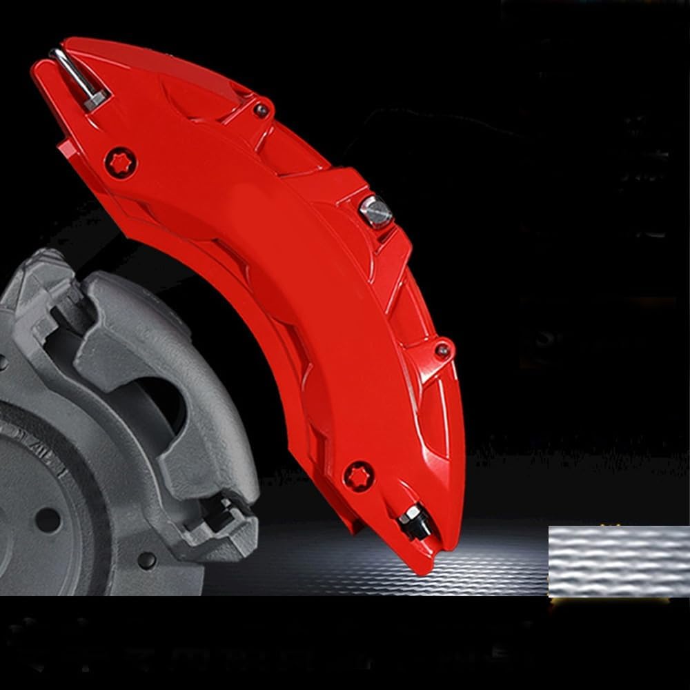4PCS OF SET Compatible with BMW W/LOGO Label Customed Car Brake Caliper Cover Aluminium Red