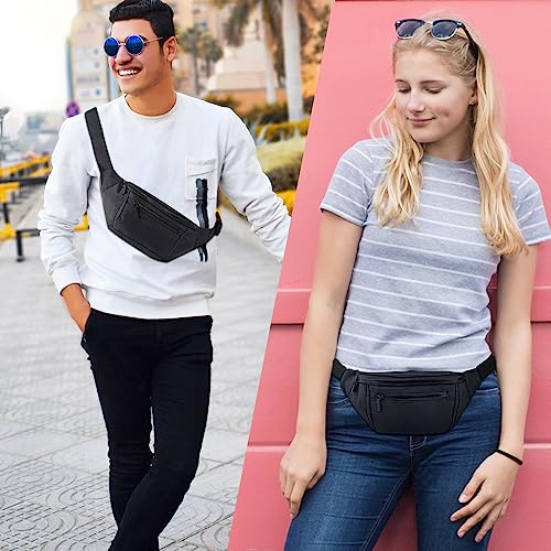 Fanny Pack for Men Women,Crossbody Waist Bag Pack,Belt Bag for Travel Walking Running Hiking Cycling,Easy Carry Any Phone,Wallet (Black) by AIKENDO - Image 3