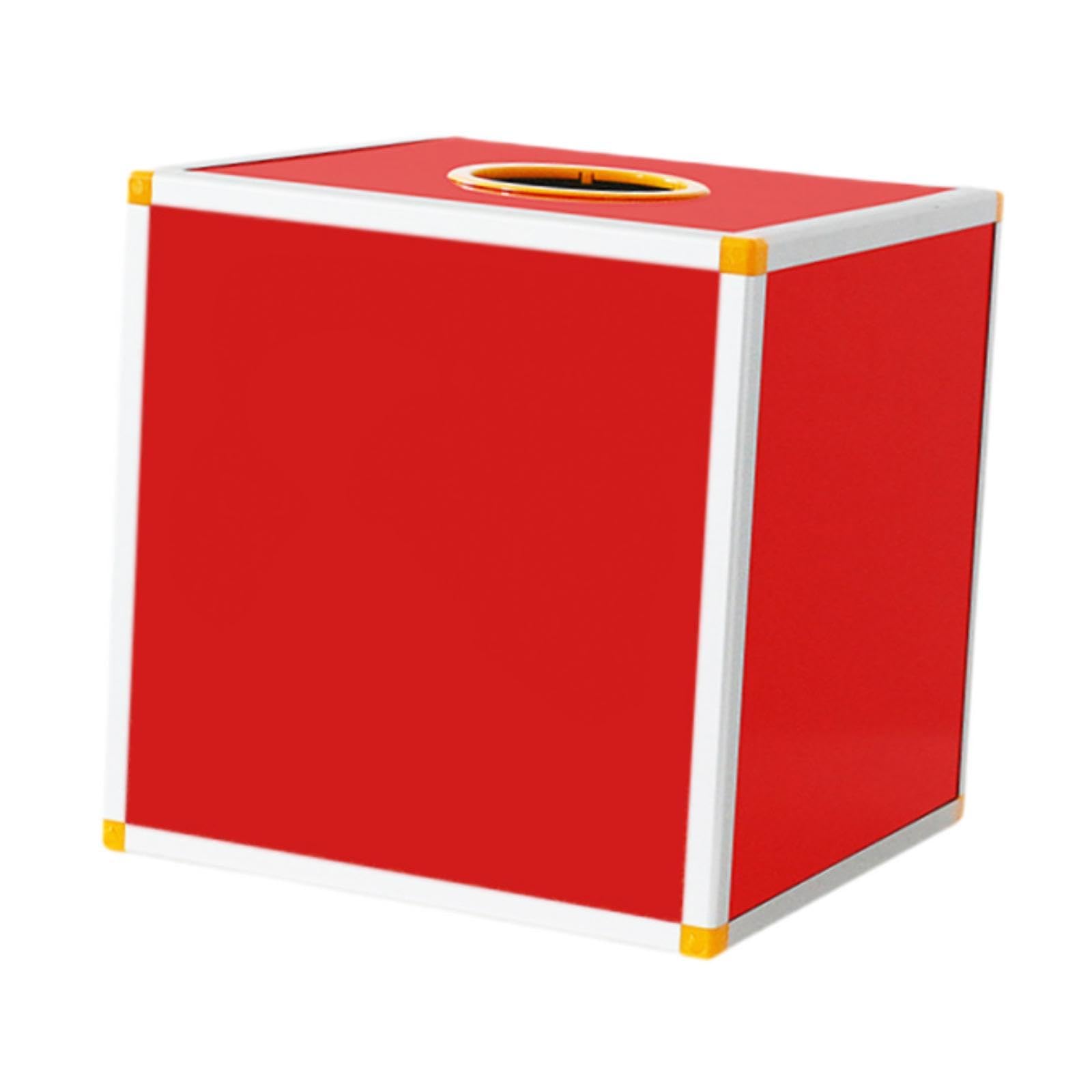perfk Raffle Box, Donation Box, Square, Tombola Ball, Tombola Cover for Fundraising, All red, 25x25x25cm