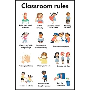Yellow Alley Wall Poster On Classroom Rules|Kids Education Poster For Classroom, School Corridors Decoration|1Pc