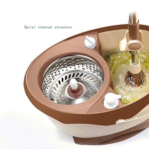 Spin Mop et Seau Essorage à la Main avec Têtes Microfibre pour Sol - 5