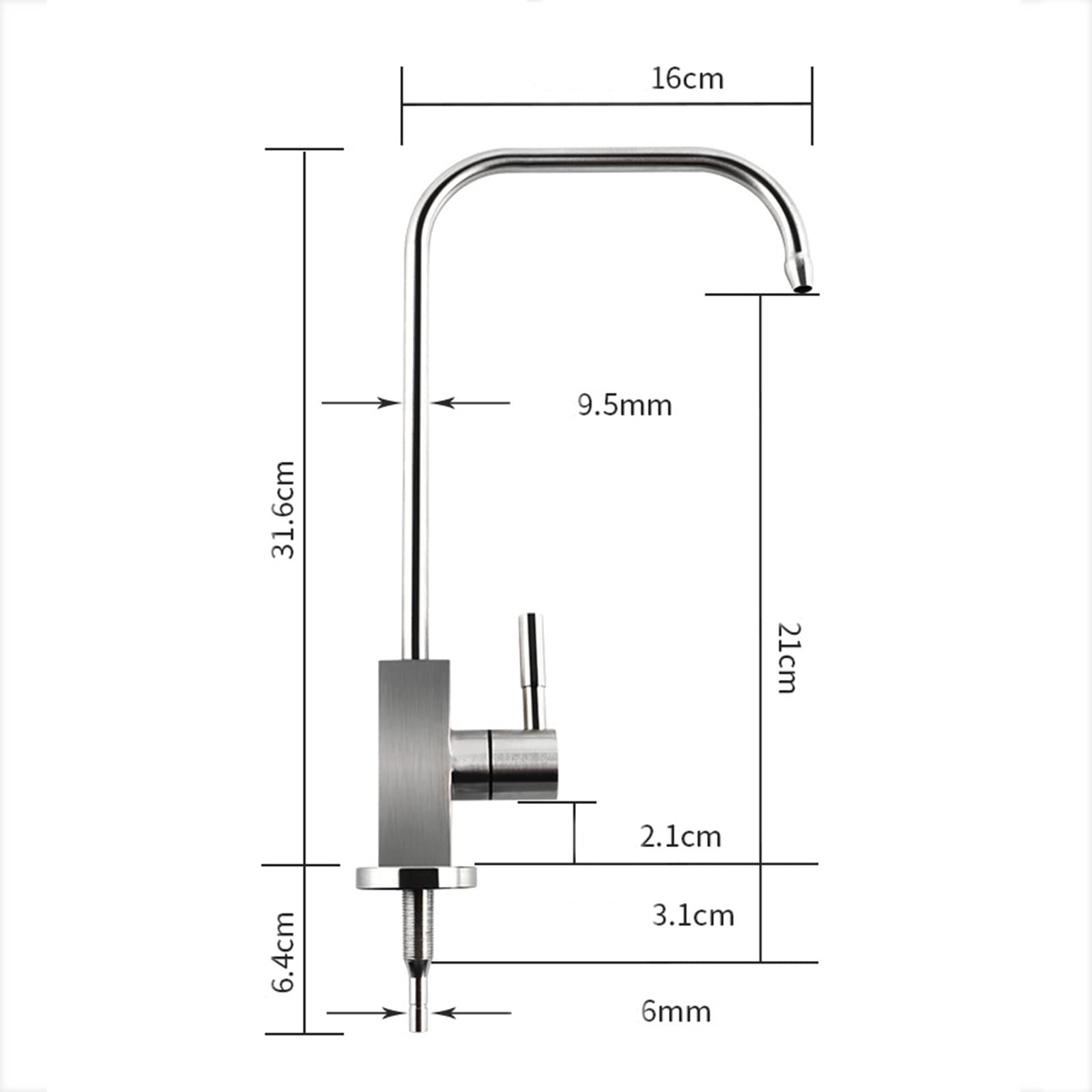 Grifo con Filtro De Agua, Grifo De Ósmosis Inversa para Fregadero De Cocina Cepillado De 360 Grados, Grifo De Agua Potable con Palanca De Empuje. Grifo De Agua Potable Co