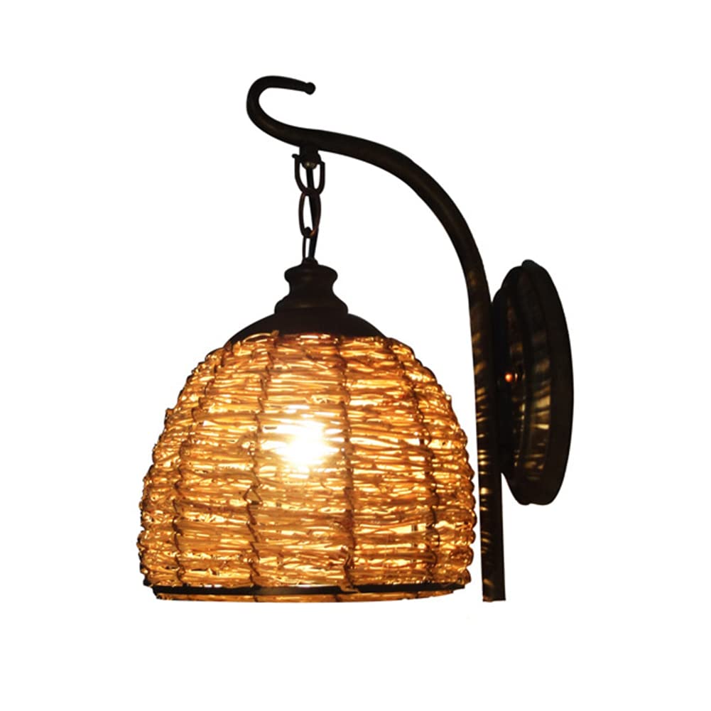 Retro Wandlampen Rotan Vintage Wandlamp Handgemaakte Lampenkappen Woonkamer Slaapkamer