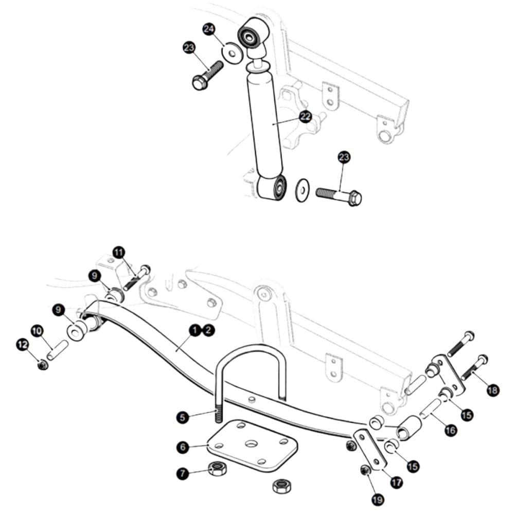 Kit Manicotti in Gomma Braccio Inferiore Triangolare Anteriore E Molla A Balestra Posteriore Compatibile con EZGO RXV