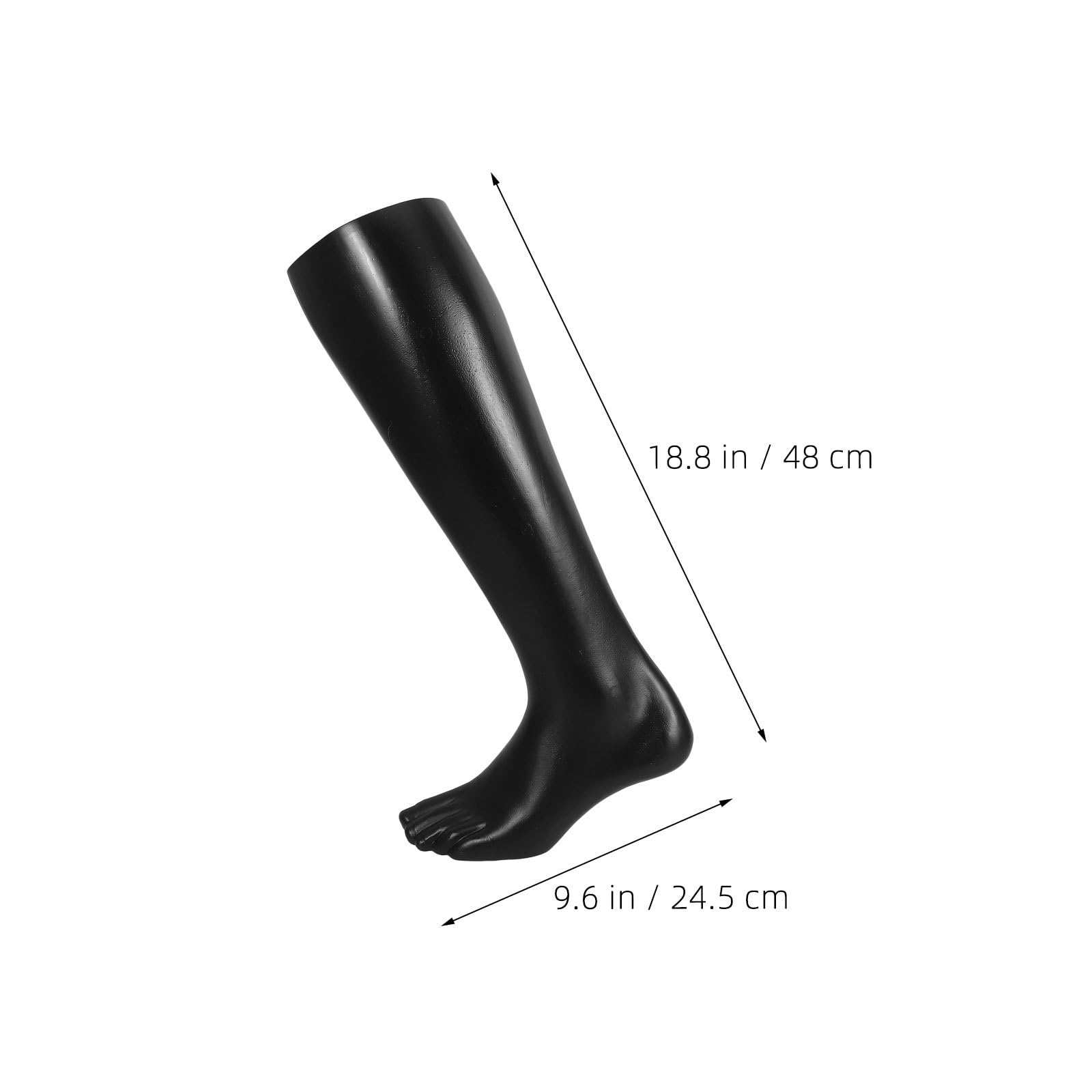 KOMBIUDA 2 Pièces Mannequin de Pied en Plastique Noir, Modèle Réaliste et Stable Base Antidérapante pour Présentation de Chaussettes en Magasin Domicile