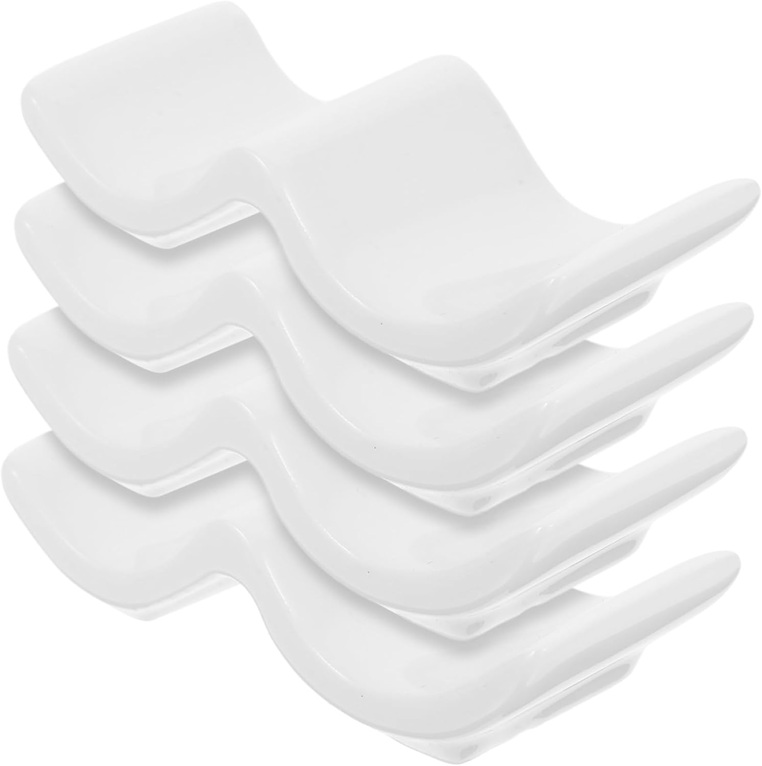Zerodeko 10pcs White Ceramic Chopstick Rests Spoon Fork Holder Cutlery for Home Restaurant